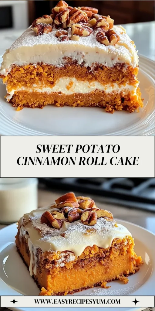 Sweet Potato Cinnamon Roll Cake