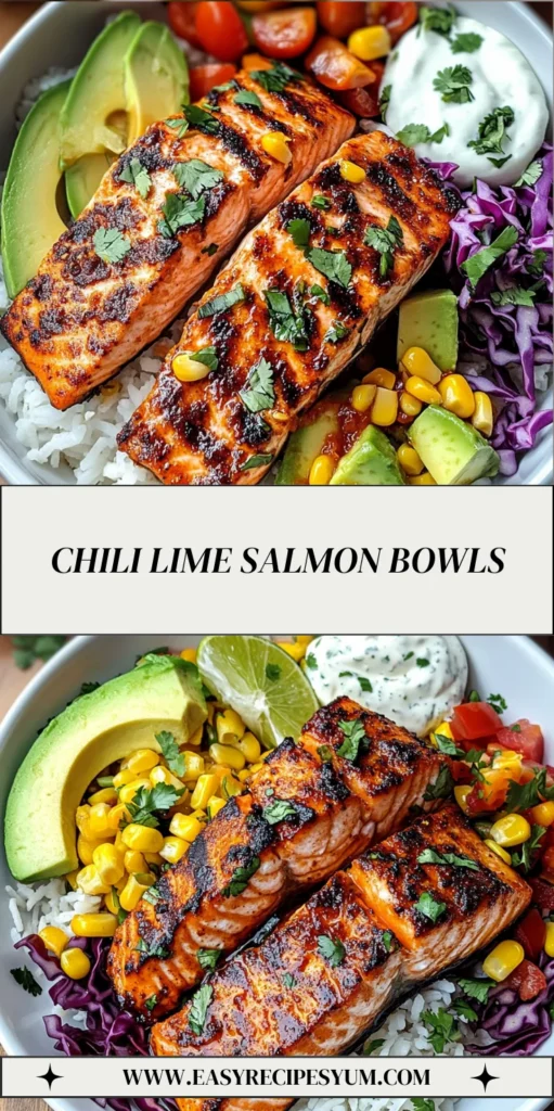 chili lime salmon bowls