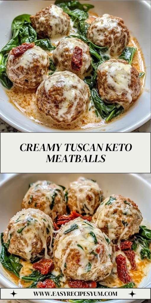 creamy tuscan keto meatballs