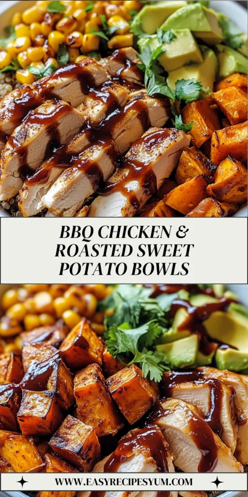 BBQ CHICKEN & ROASTED SWEET POTATO BOWLS
