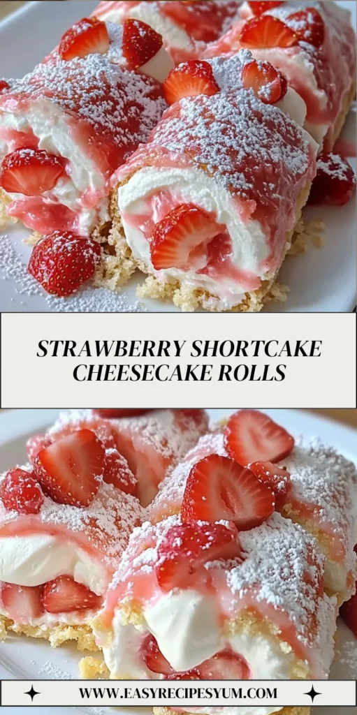 Strawberry Shortcake Cheesecake Rolls