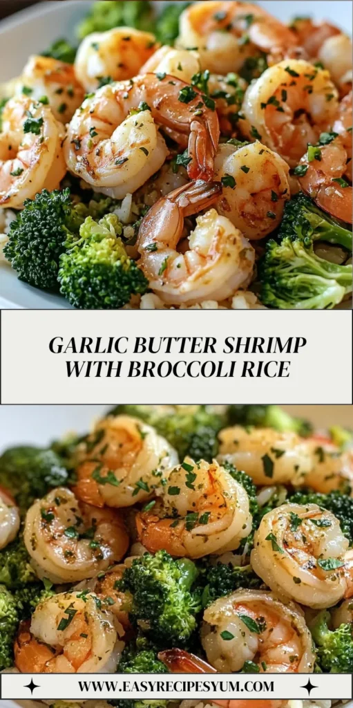 Garlic Butter Shrimp with Broccoli Rice