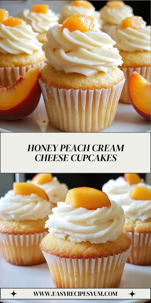 Honey Peach Cream Cheese Cupcakes