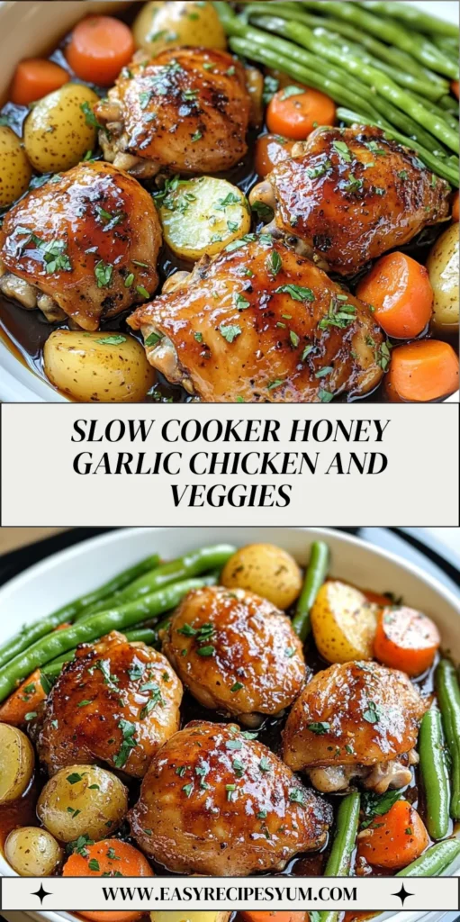 Slow Cooker Honey Garlic Chicken And Veggies