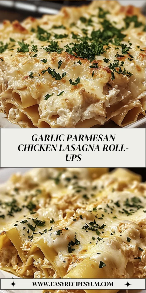 Garlic Parmesan Chicken Lasagna Roll-Ups