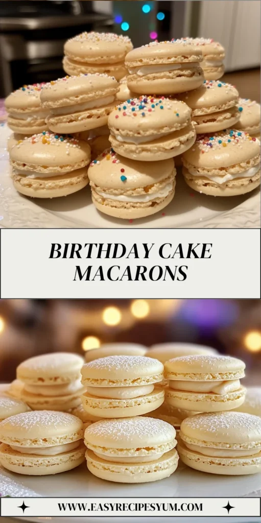 Birthday Cake Macarons