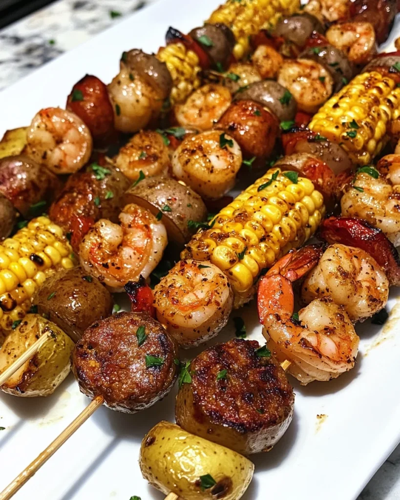 Grilled Seafood Skewers are the pinnacle of the summer