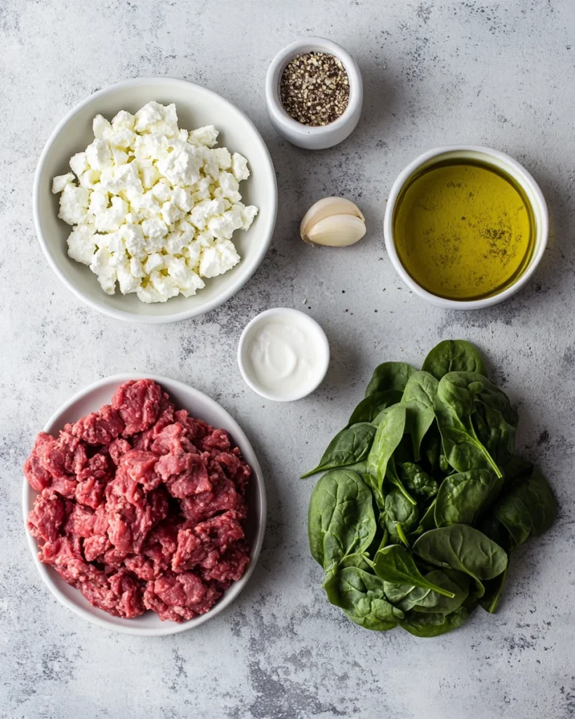 Ground Beef and Spinach Skillet with Feta