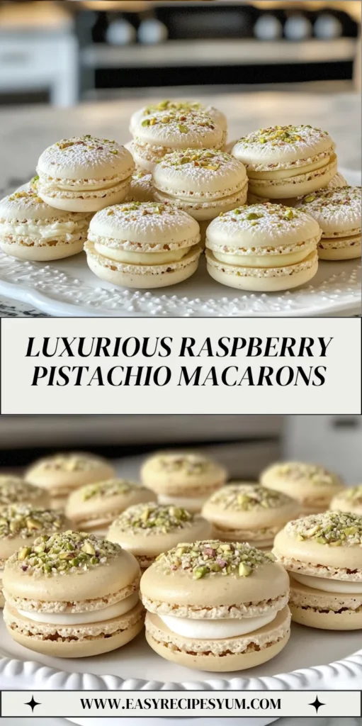 Luxurious Raspberry Pistachio Macarons