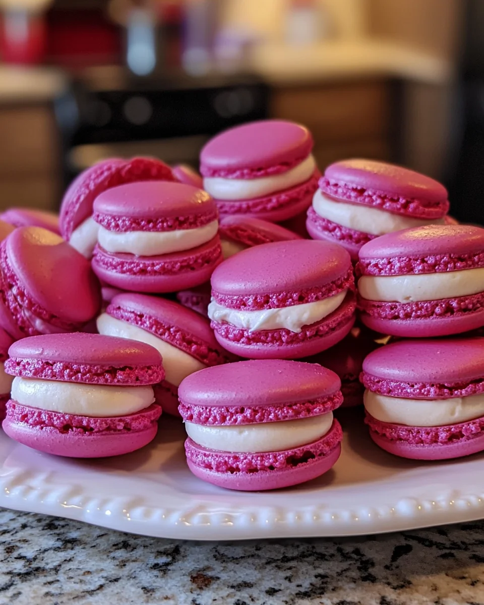 Raspberry Macarons