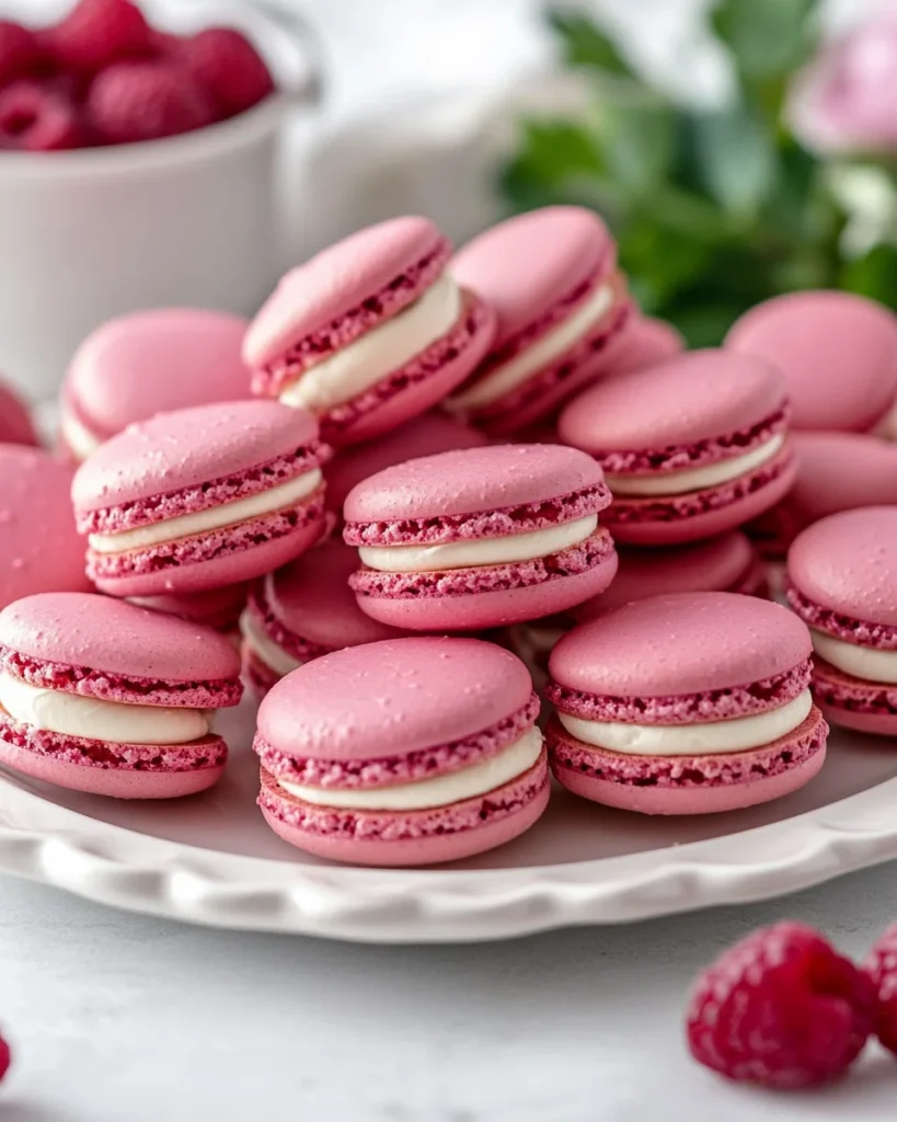 Raspberry Macarons