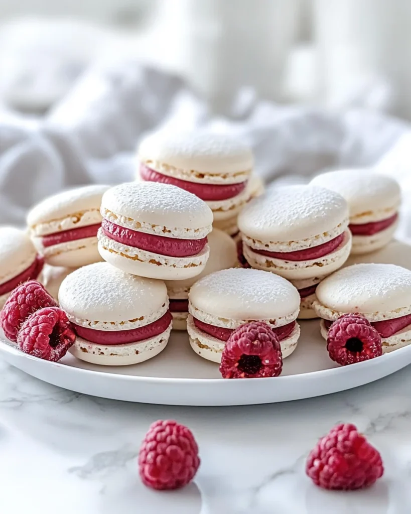 Raspberry Macarons