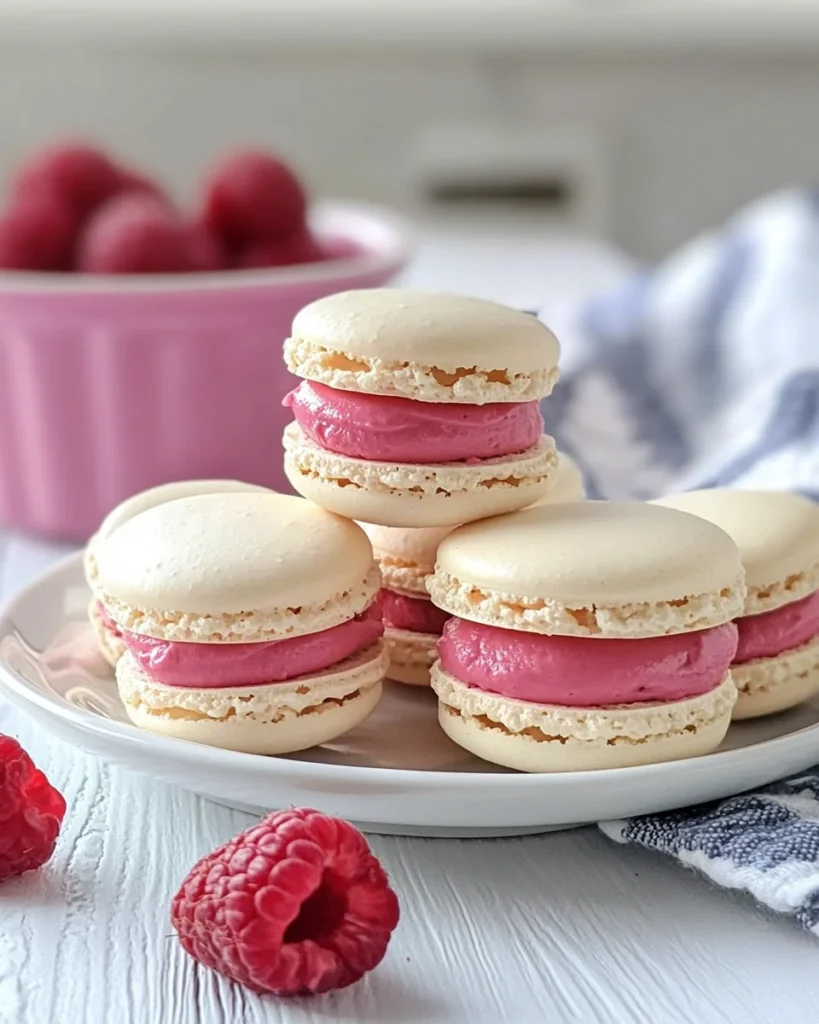 Raspberry Macarons