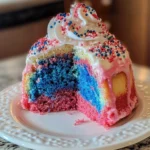 Red White & Blue Marble Cake