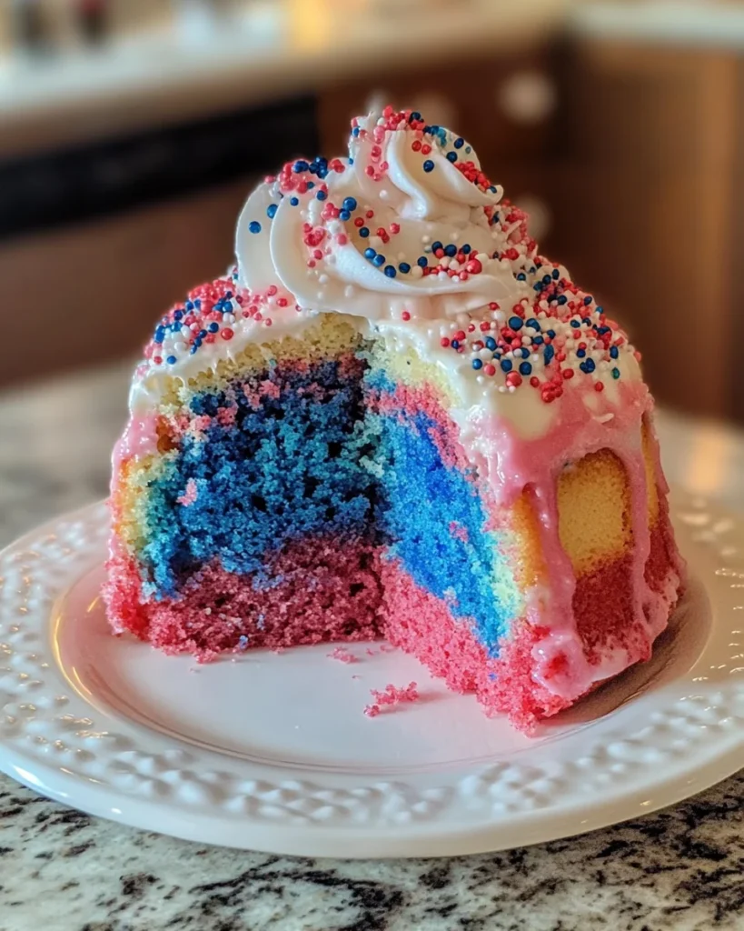 Red White & Blue Marble Cake