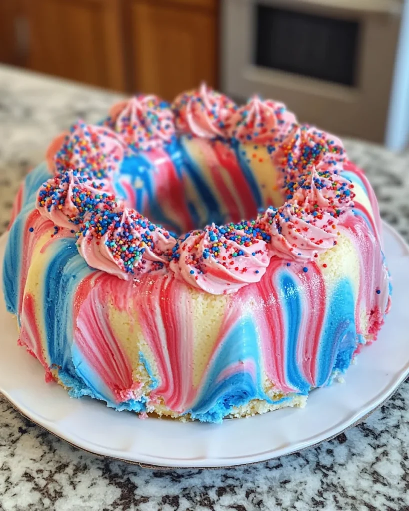 Red White & Blue Marble Cake