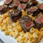 Steak Bites with Mac N Cheese