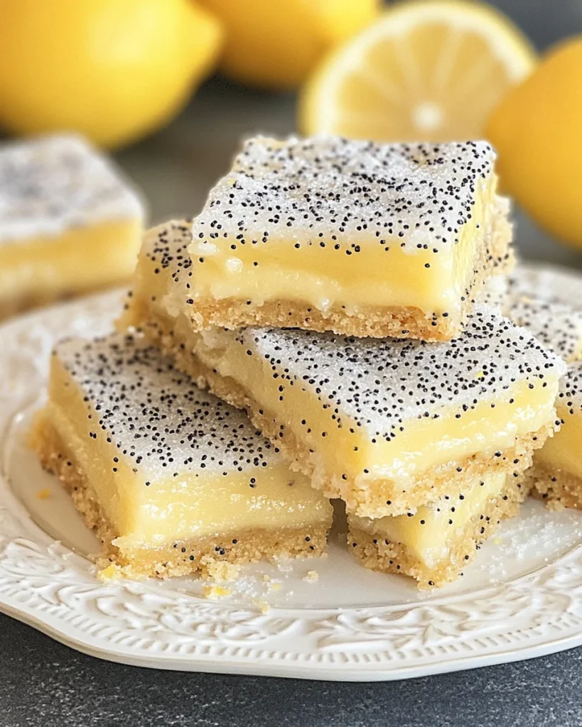 baked Glazed Lemon Poppy Seed Bars
