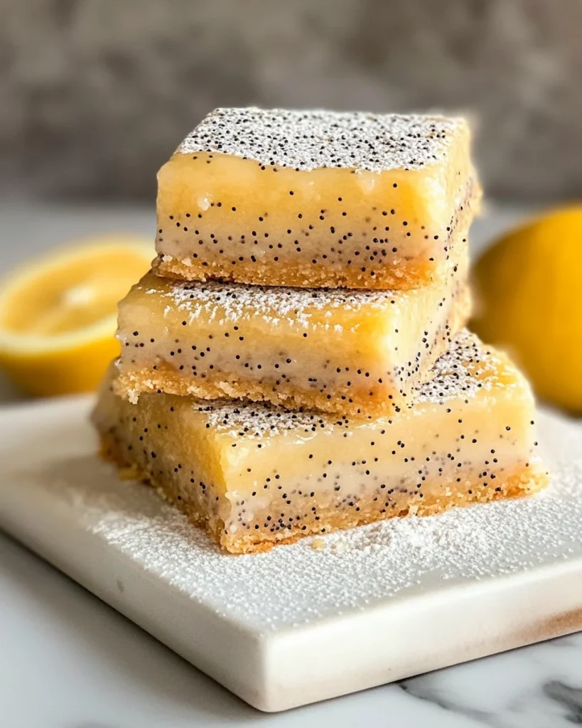 baked Glazed Lemon Poppy Seed Bars