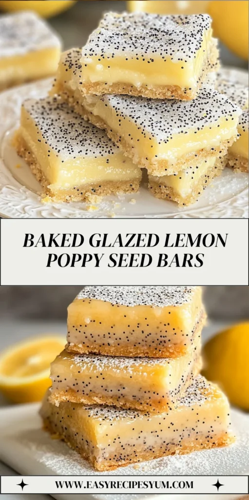 baked Glazed Lemon Poppy Seed Bars