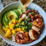 Shrimp and Avocado Bowls with Mango Salsa Delight You!