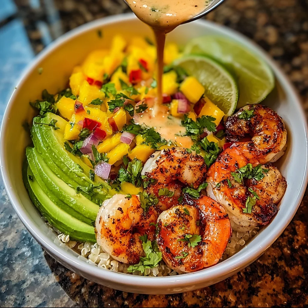 Shrimp and Avocado Bowls with Mango Salsa Delight You!
