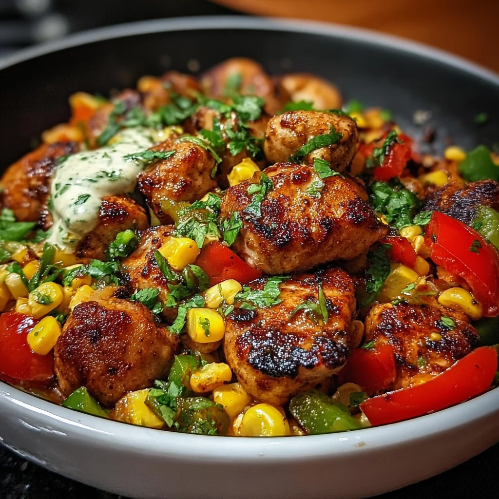 Chipotle Lime Chicken with Corn & Peppers is Irresistible!