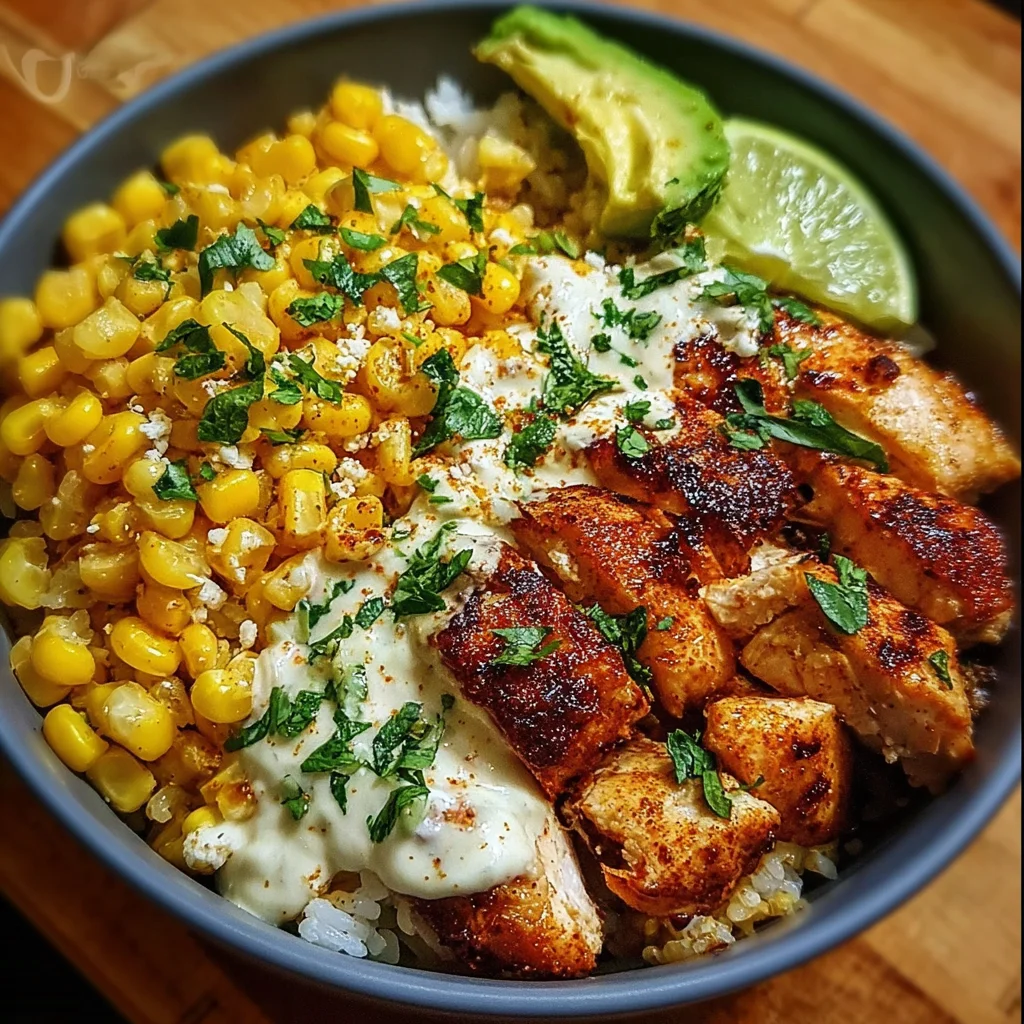 Street Corn Chicken Rice Bowl: A Flavorful Delight!