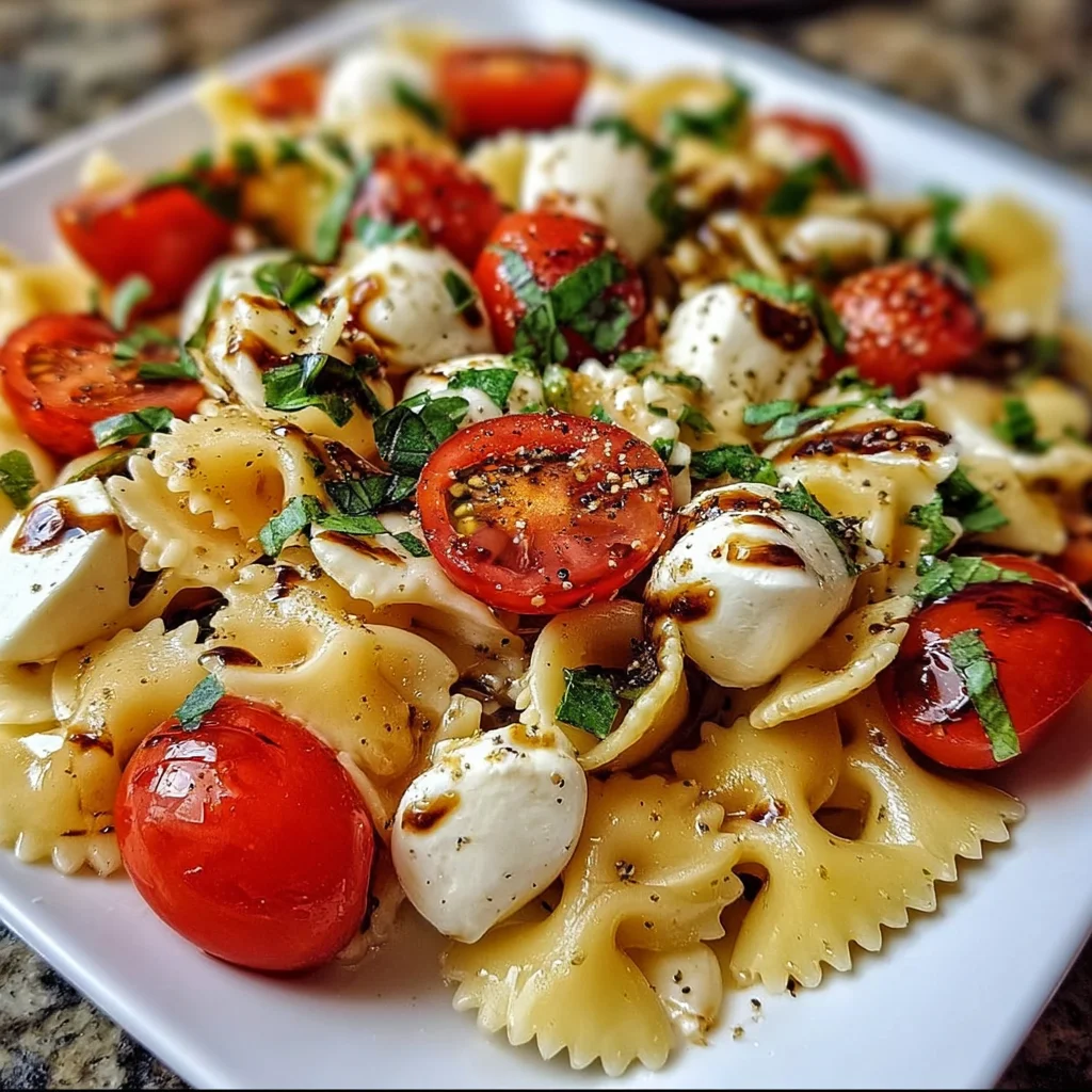 Caprese Pasta Salad Basil Tomato: A Flavorful Delight!