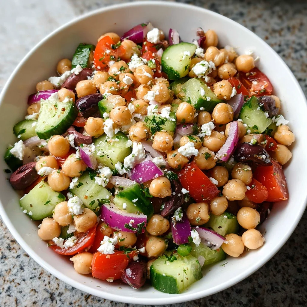 Mediterranean chickpea salad: A refreshing delight!