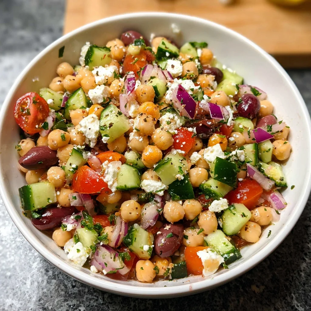 Mediterranean chickpea salad: A refreshing delight!