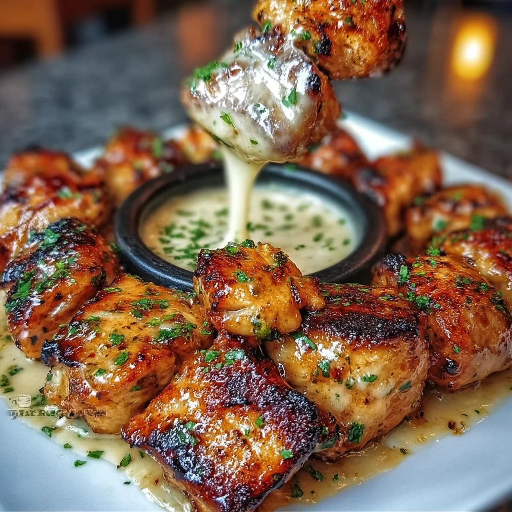Grilled Chicken Bites with Creamy Garlic Sauce: Try This!