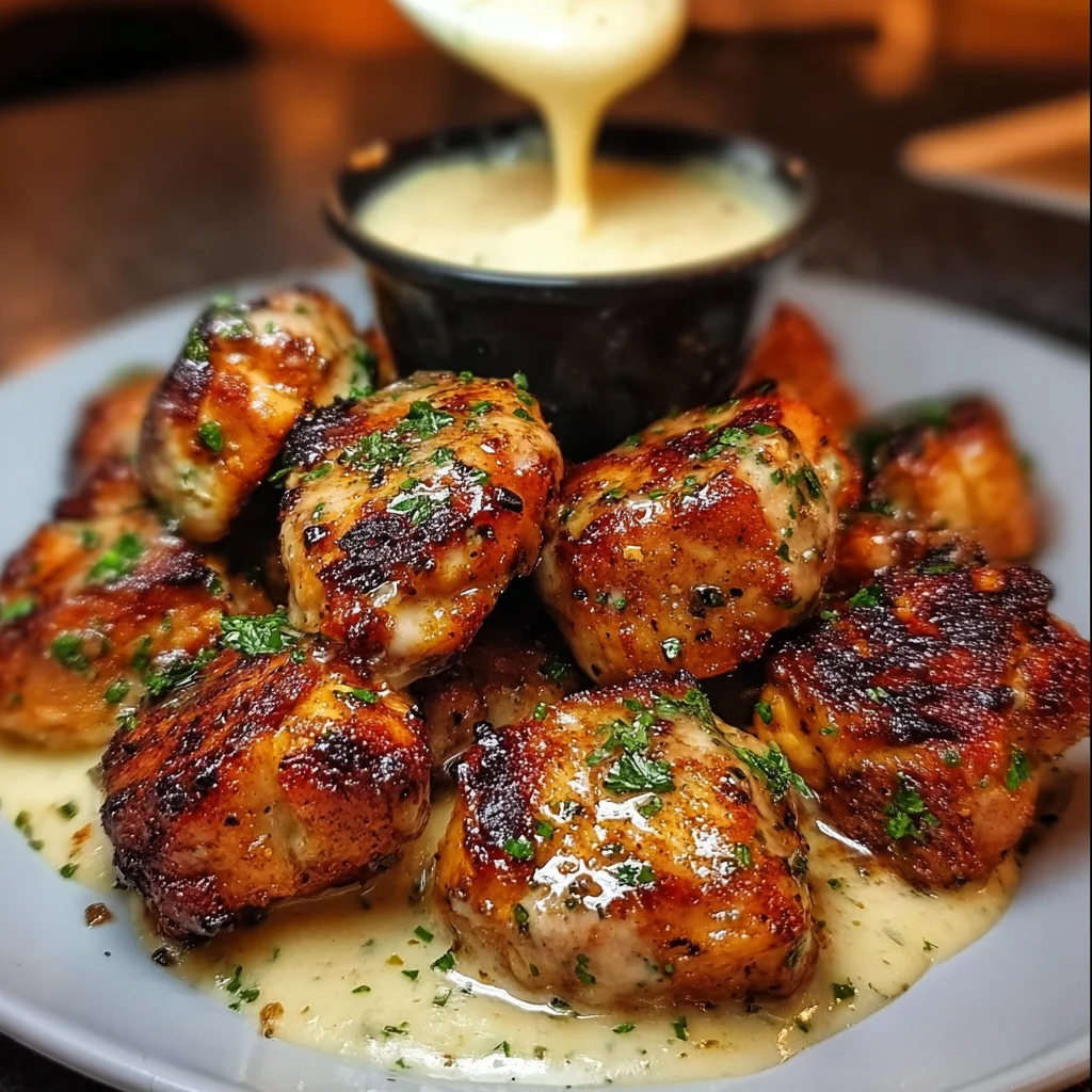 Grilled Chicken Bites with Creamy Garlic Sauce: Try This!