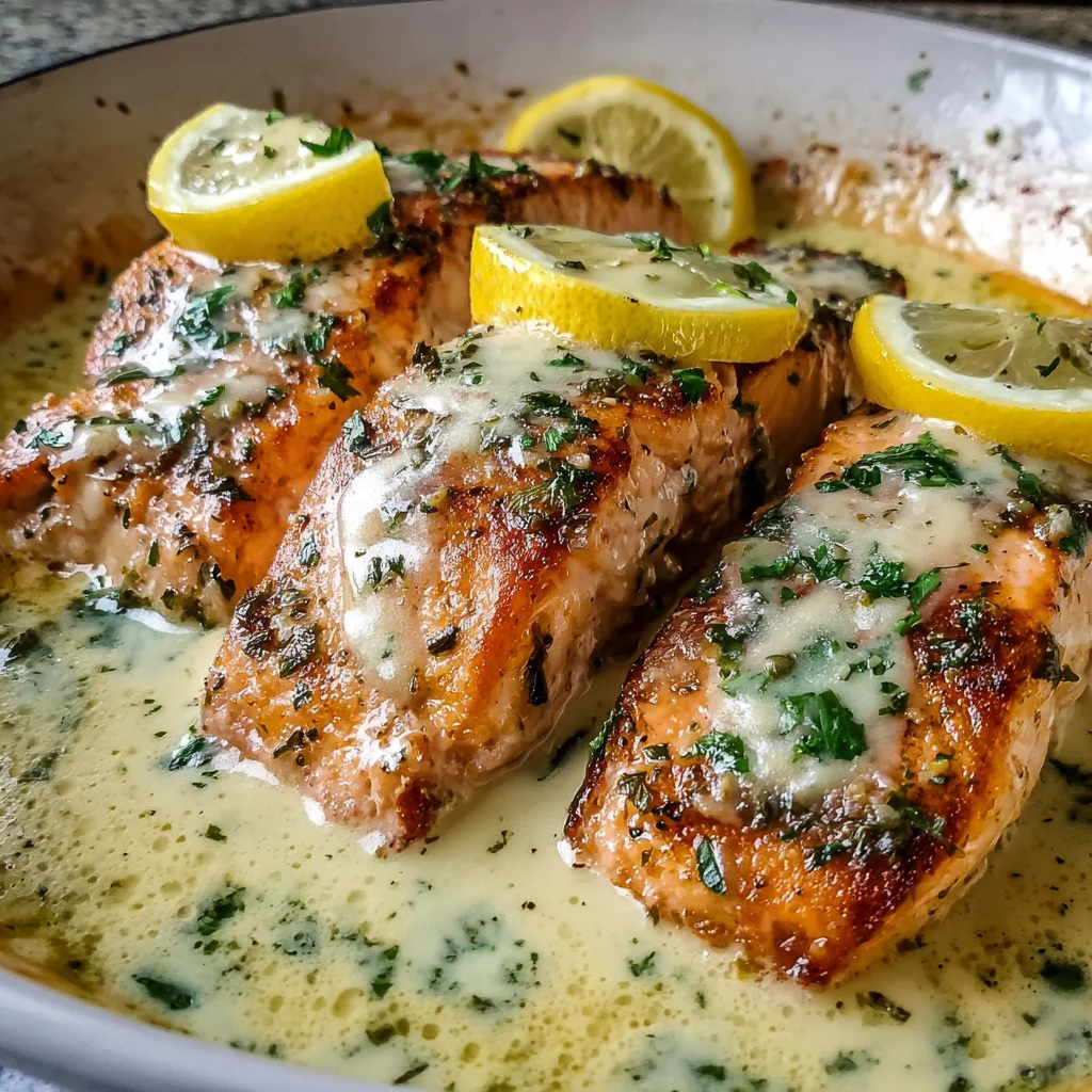 Baked Salmon with Lemon Butter Cream Sauce: A Must-Try Delight!