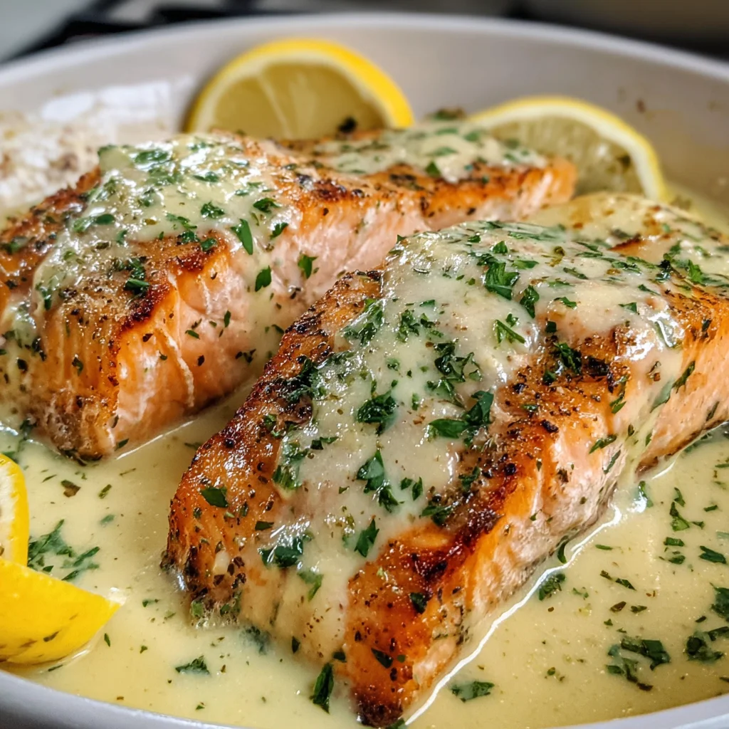 Baked Salmon with Lemon Butter Cream Sauce: A Must-Try Delight!
