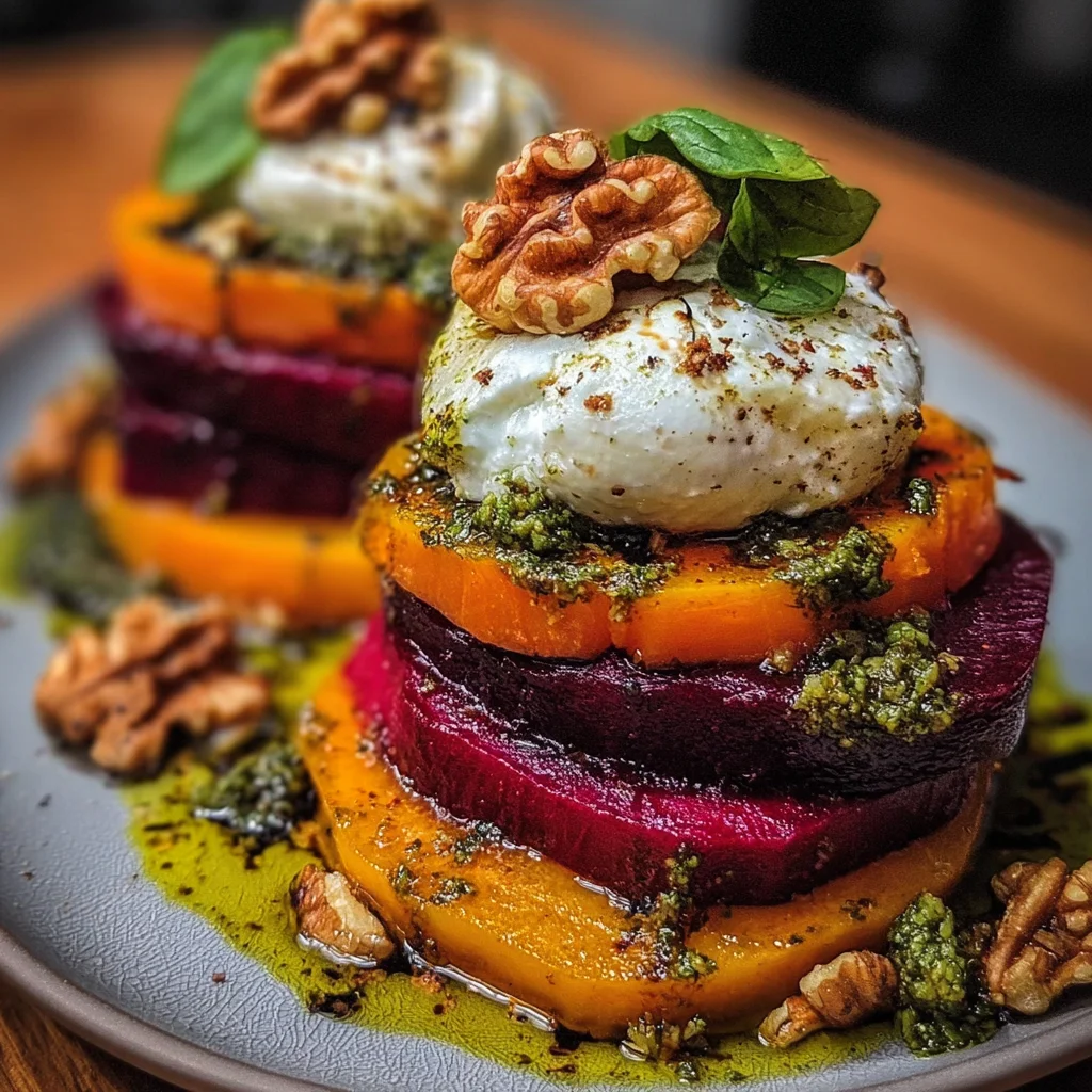 Sweet Potato & Beet Stacks with Pesto Delight Your Taste Buds!