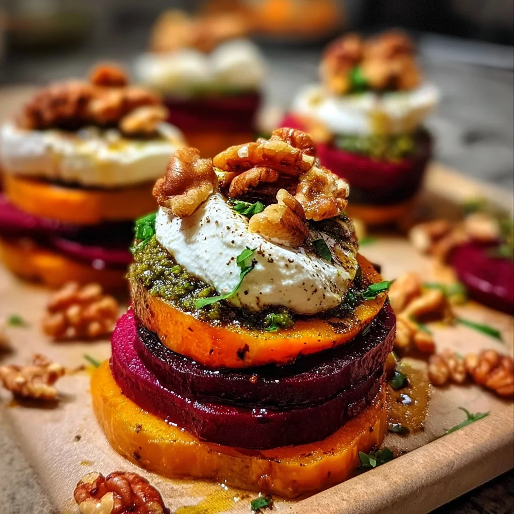 Sweet Potato & Beet Stacks with Pesto Delight Your Taste Buds!