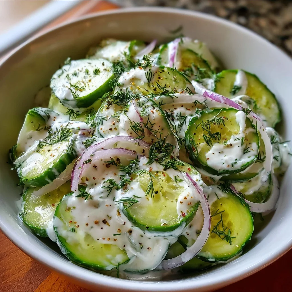 Pickle Juice Ranch Cucumber Salad is Refreshingly Easy!