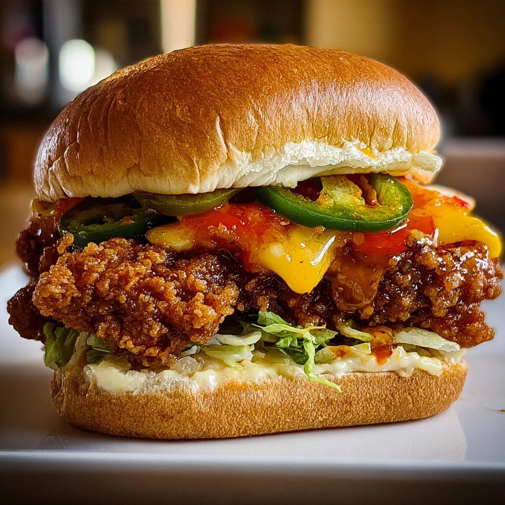 Jalapeno Honey Drenched Crispy Fried Chicken Sandwich is Irresistible!