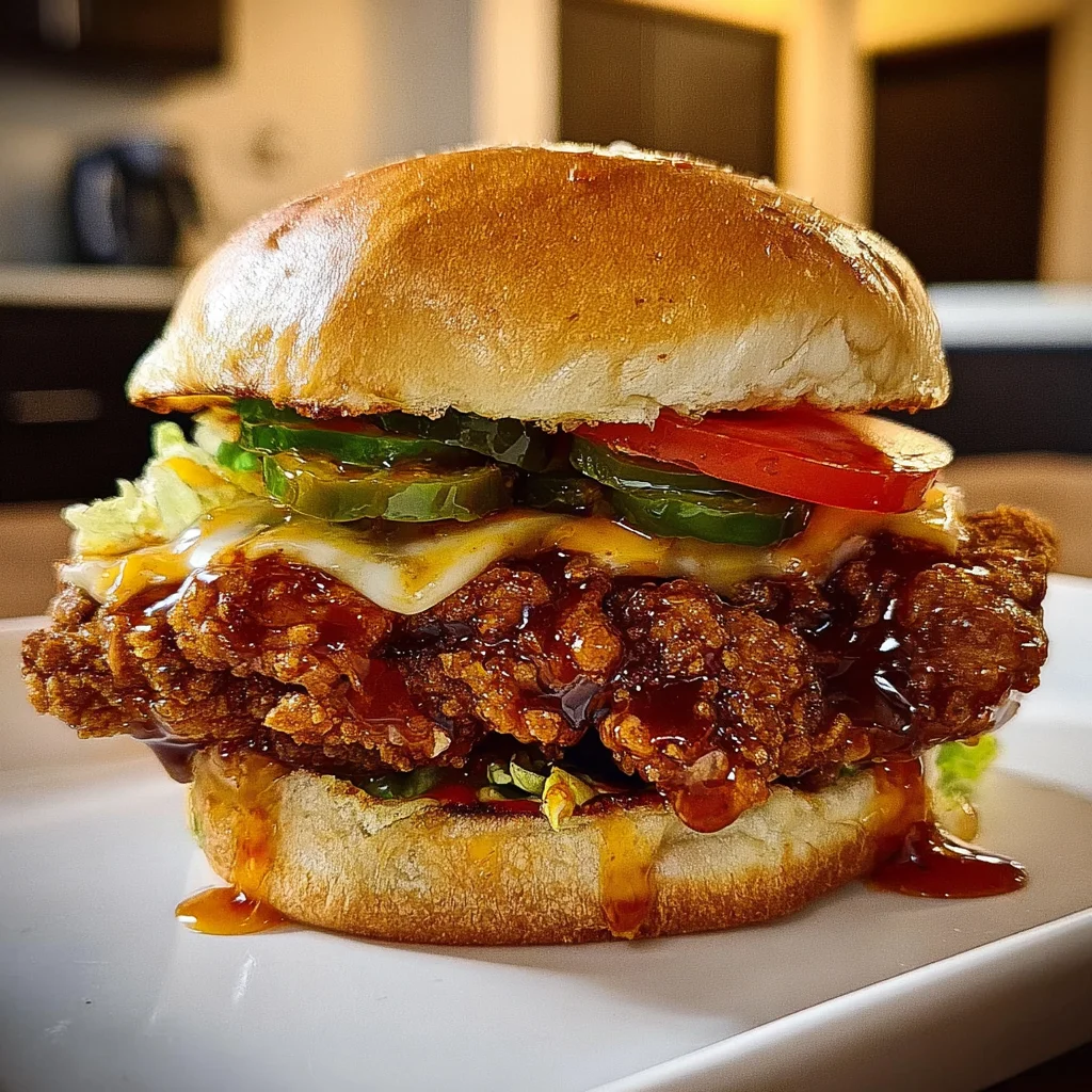 Jalapeno Honey Drenched Crispy Fried Chicken Sandwich is Irresistible!