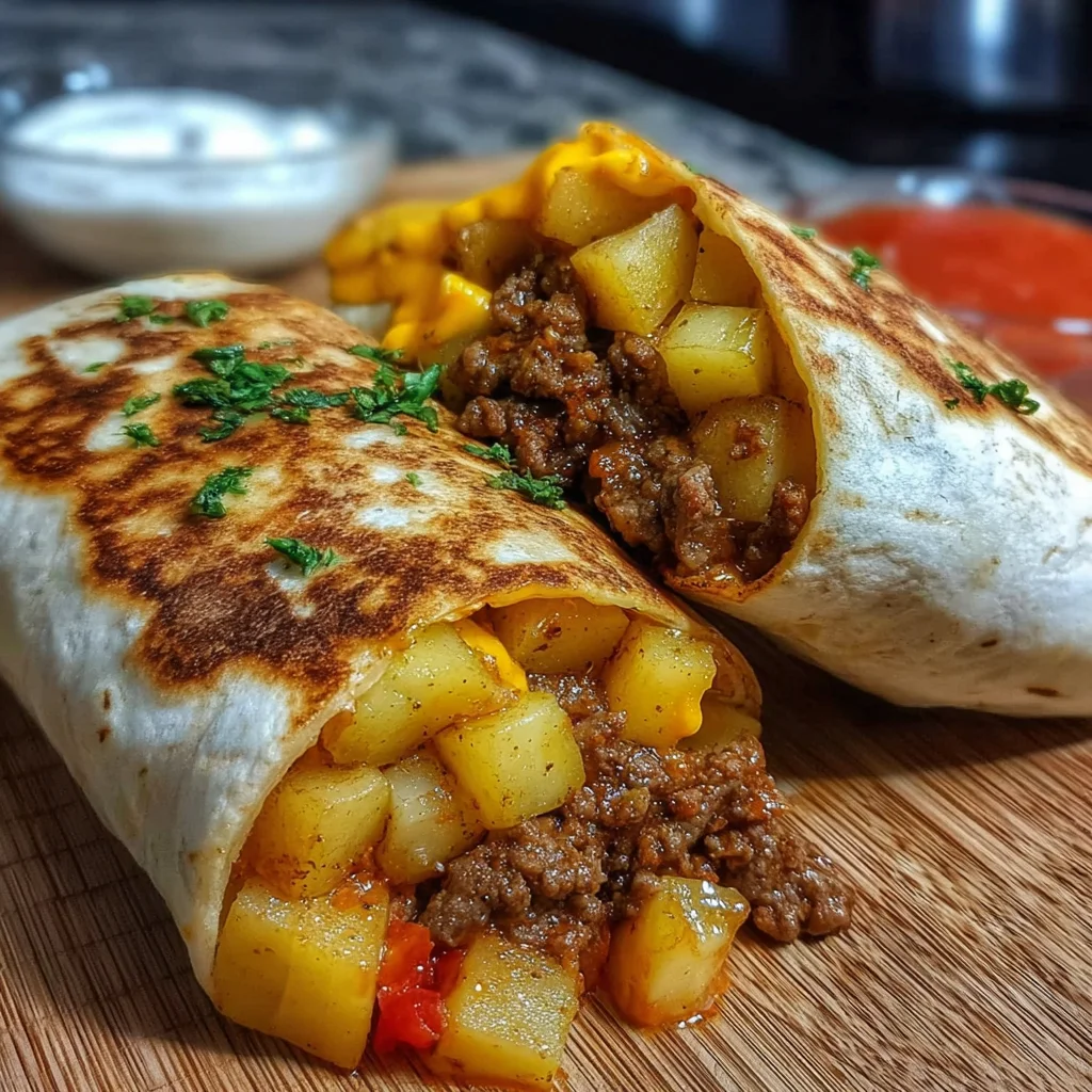 Cheesy Beef Potato Burritos: A Flavorful Delight Awaits!