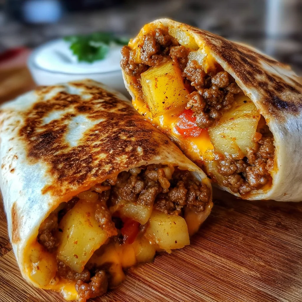 Cheesy Beef Potato Burritos: A Flavorful Delight Awaits!