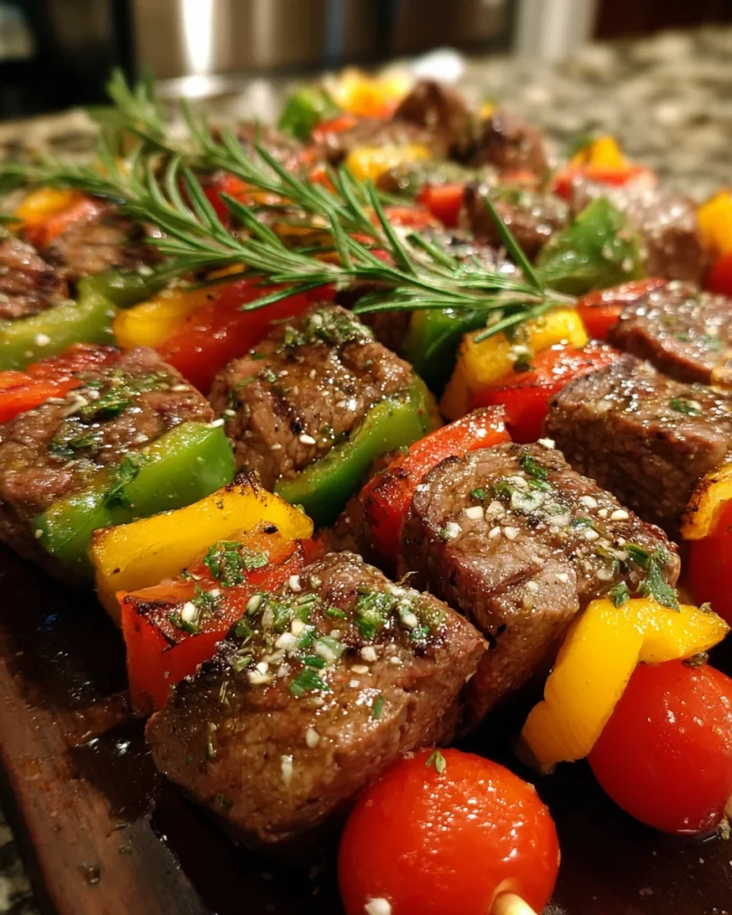 Rosemary Garlic Steak Kebabs: Savor Every Bite Today!
