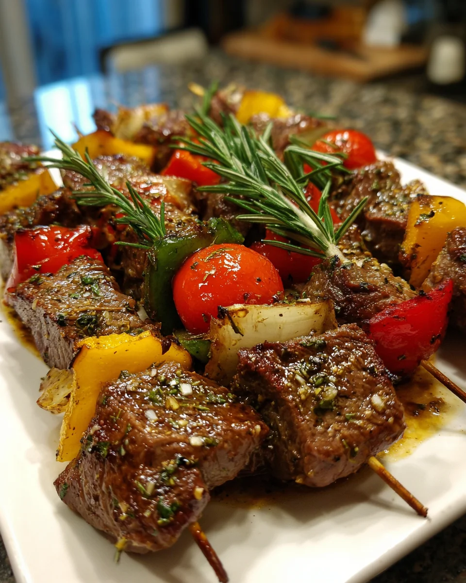 Rosemary Garlic Steak Kebabs: Savor Every Bite Today!