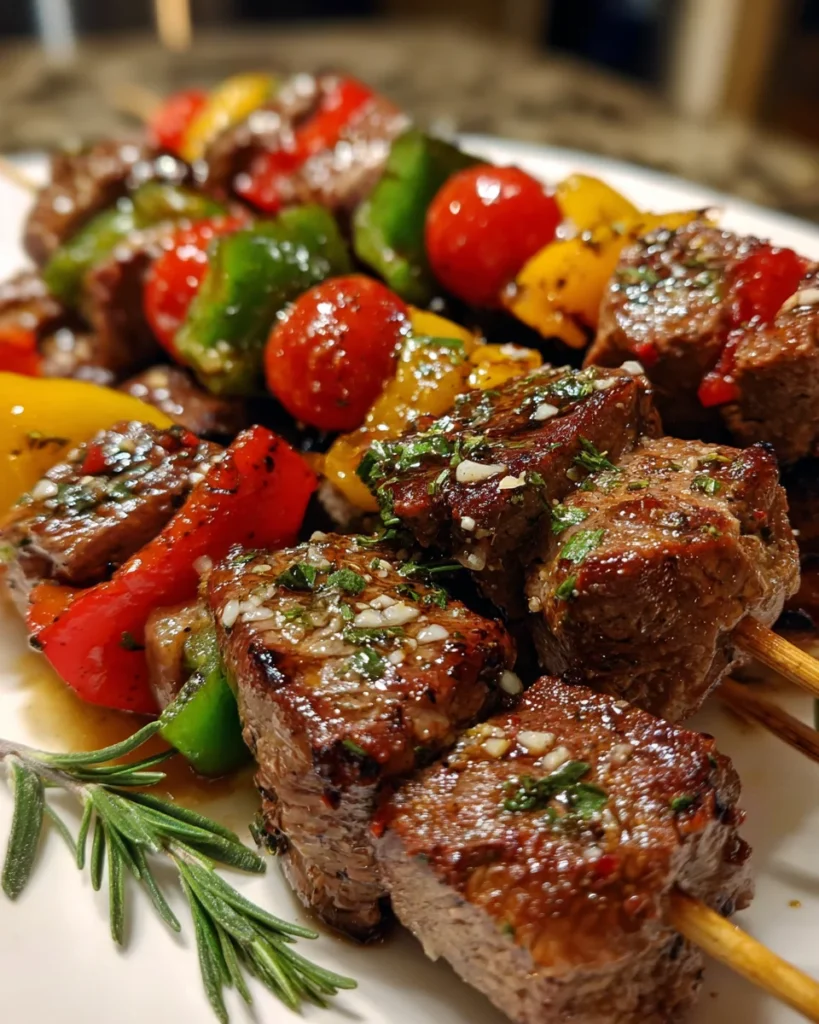 Rosemary Garlic Steak Kebabs: Savor Every Bite Today!
