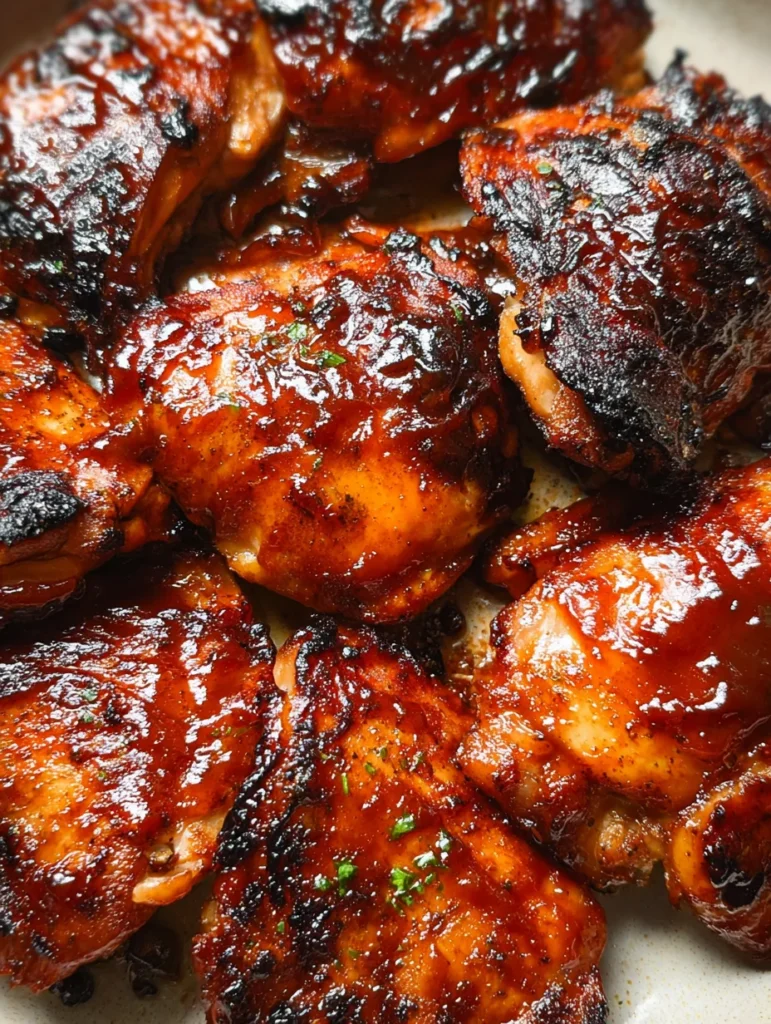 Caramelized BBQ Chicken Thighs in the Oven