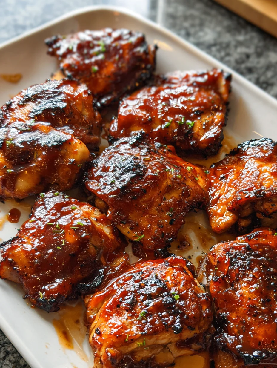 Caramelized BBQ Chicken Thighs in the Oven