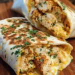 Ooey-Gooey Cheesy Garlic Chicken Wraps