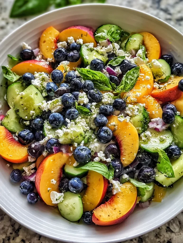 Blueberry Peach Feta Salad