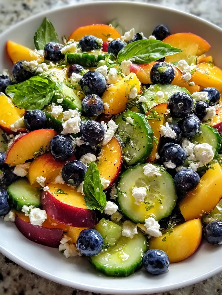 Blueberry Peach Feta Salad
